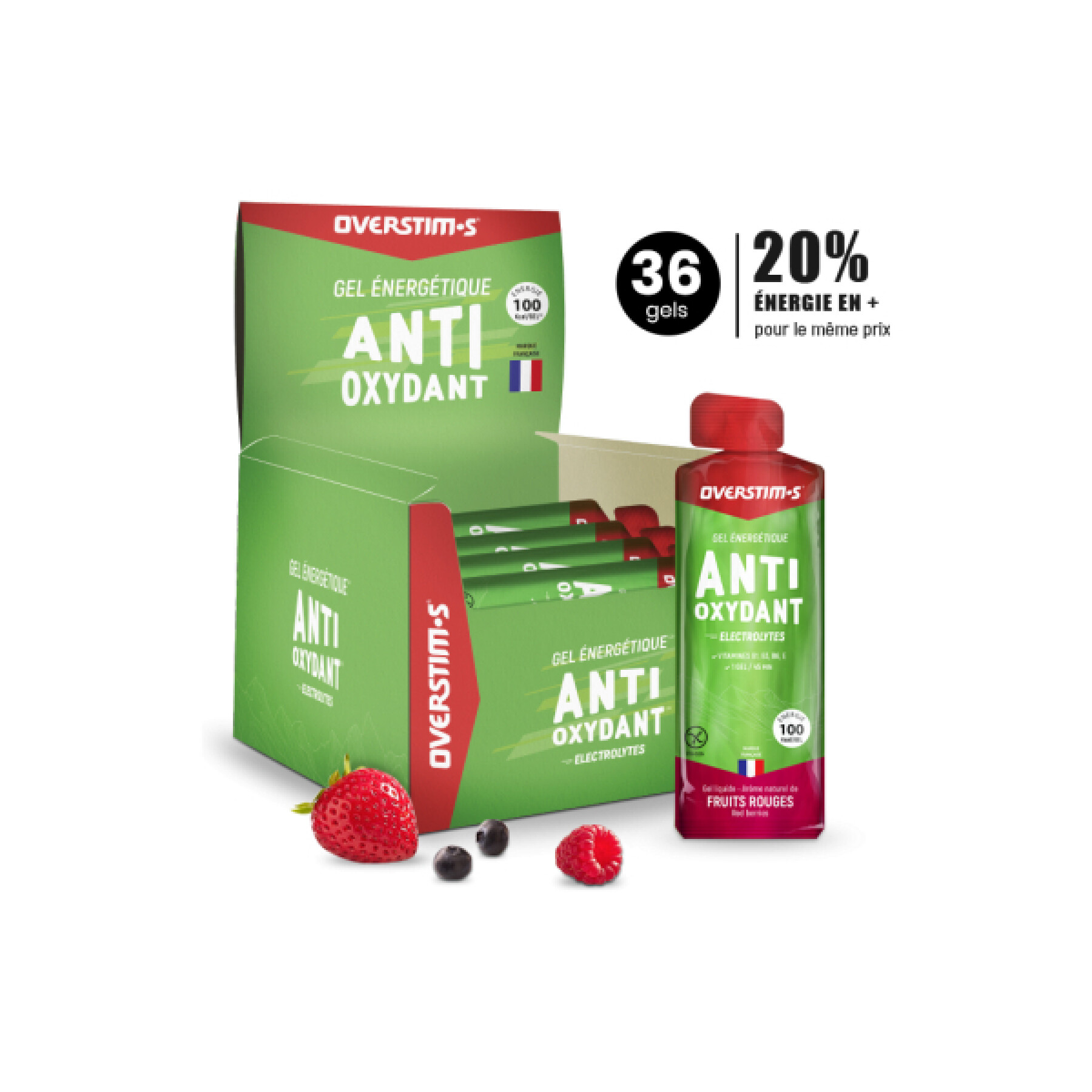 Antioxidantien-Gel mit roten Früchten Overstim (36 gels)