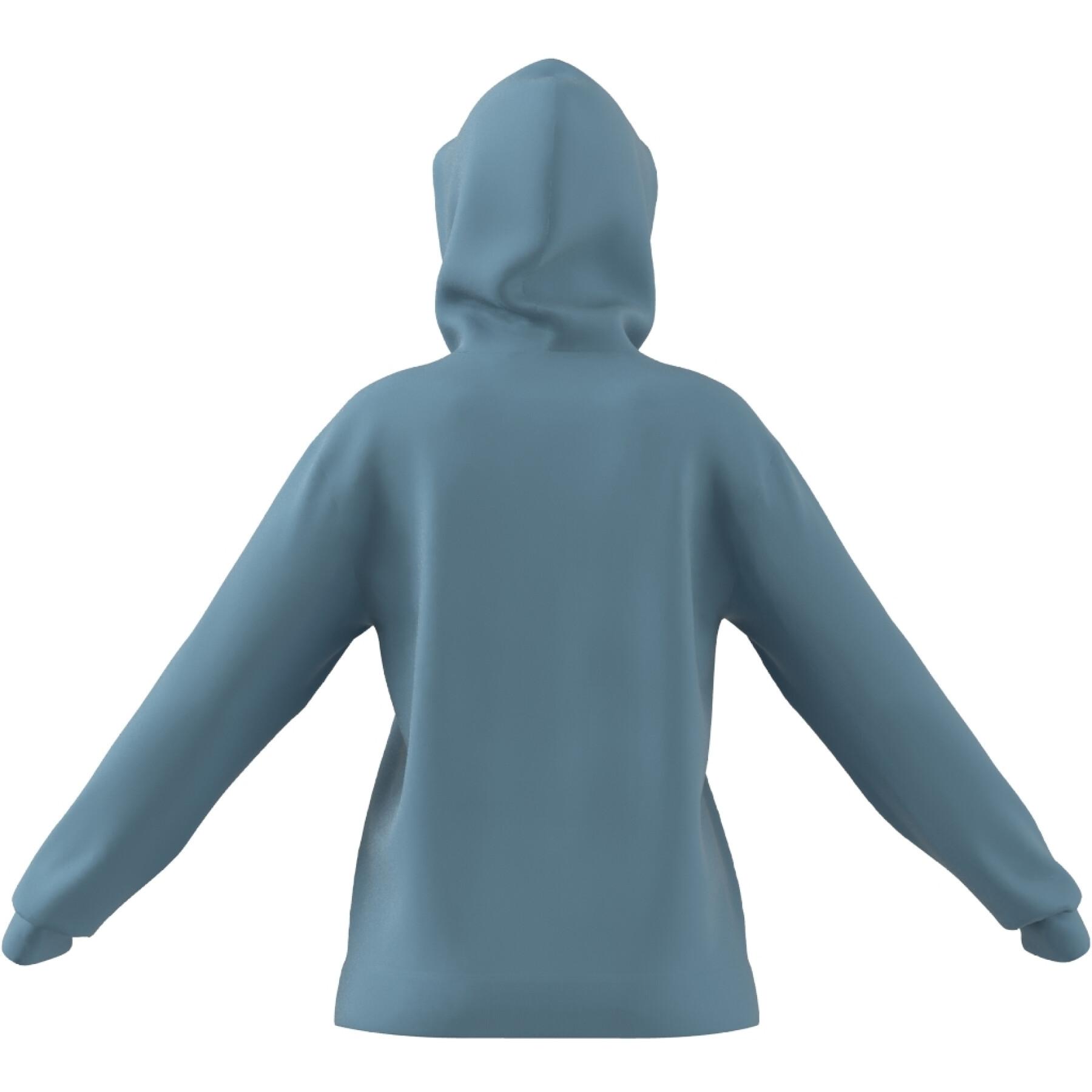 Sweatshirt linear Kapuzenpullover Molton Full Zip Frau adidas Essentials