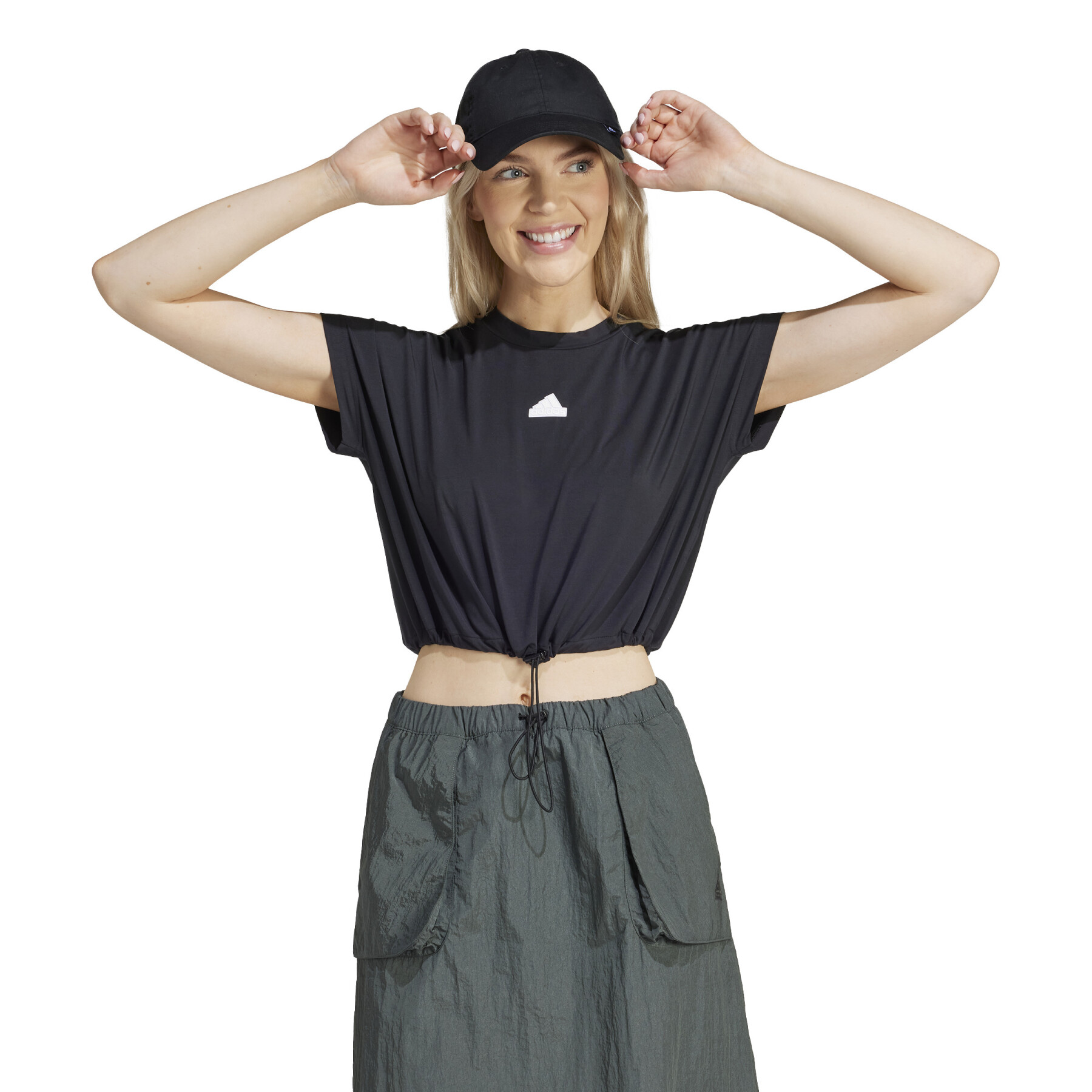 Kurzes T-Shirt mit elastischem Kordelzug, Damen adidas City Escape