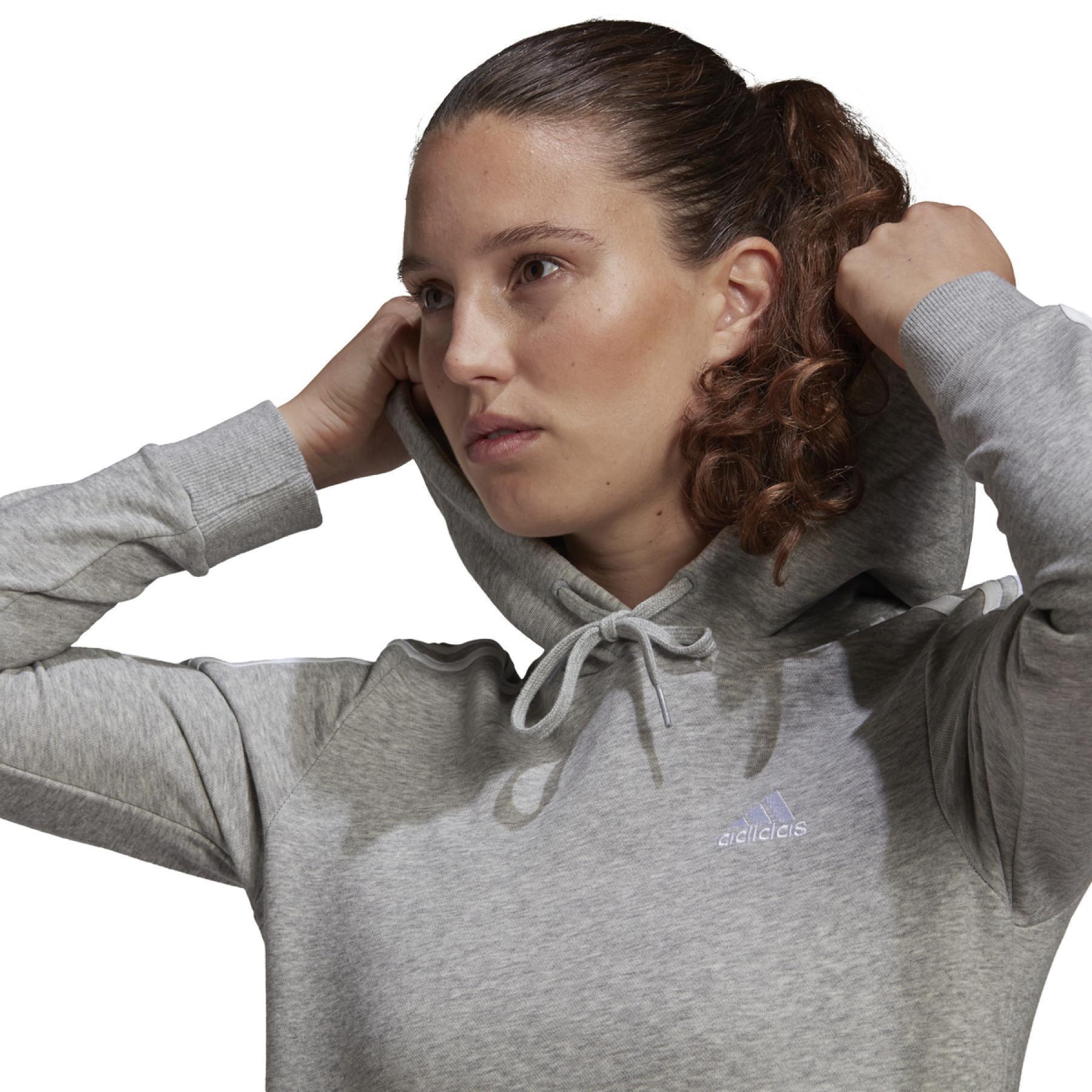 Kurzes Kapuzensweatshirt für Frauen adidas Essentials 3-Bandes