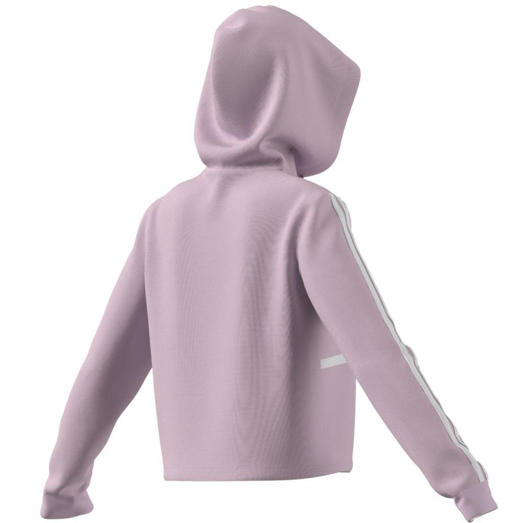 Kurzes Kapuzensweatshirt für Frauen adidas Essentials Logo Colorblock Fleece