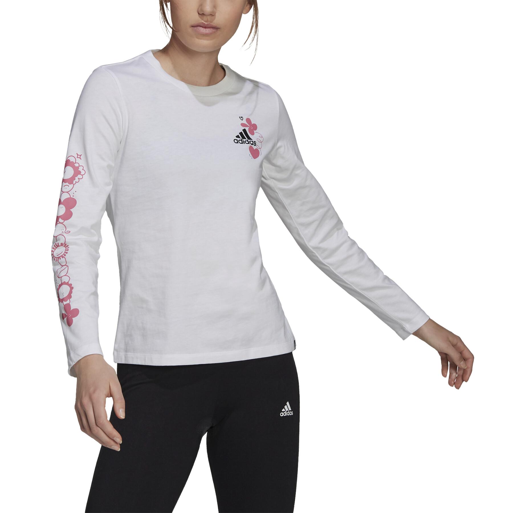 Langarm-T-Shirt für Frauen adidas Floral Graphic