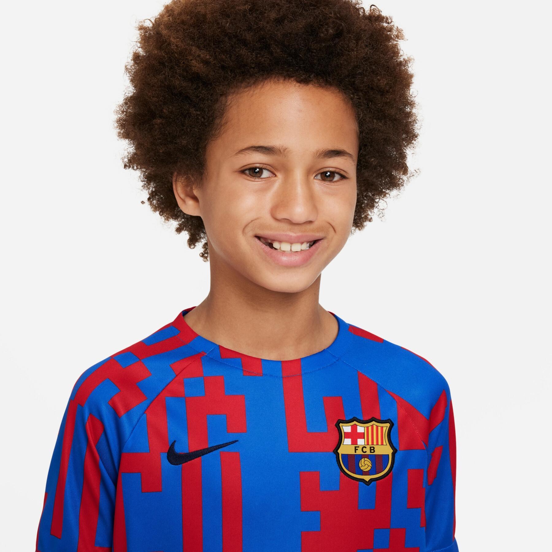 Warm Up Trikot für Kinder FC Barcelone 2022/23