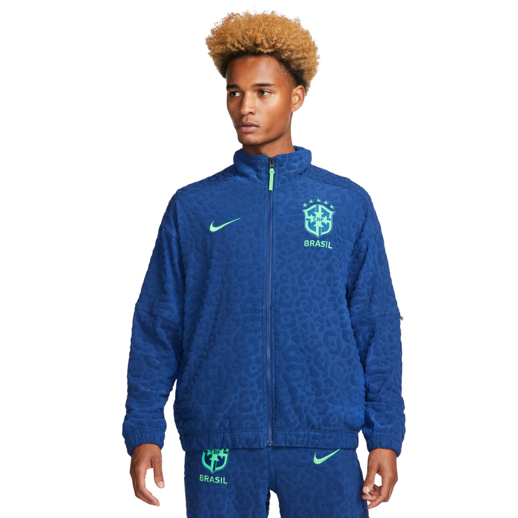Vintage Nike Brasilien Blau Fußball Trainingsjacke Herren Erwachsene große  WM Trainingsausrüstung bestickt Team Wappen - .de