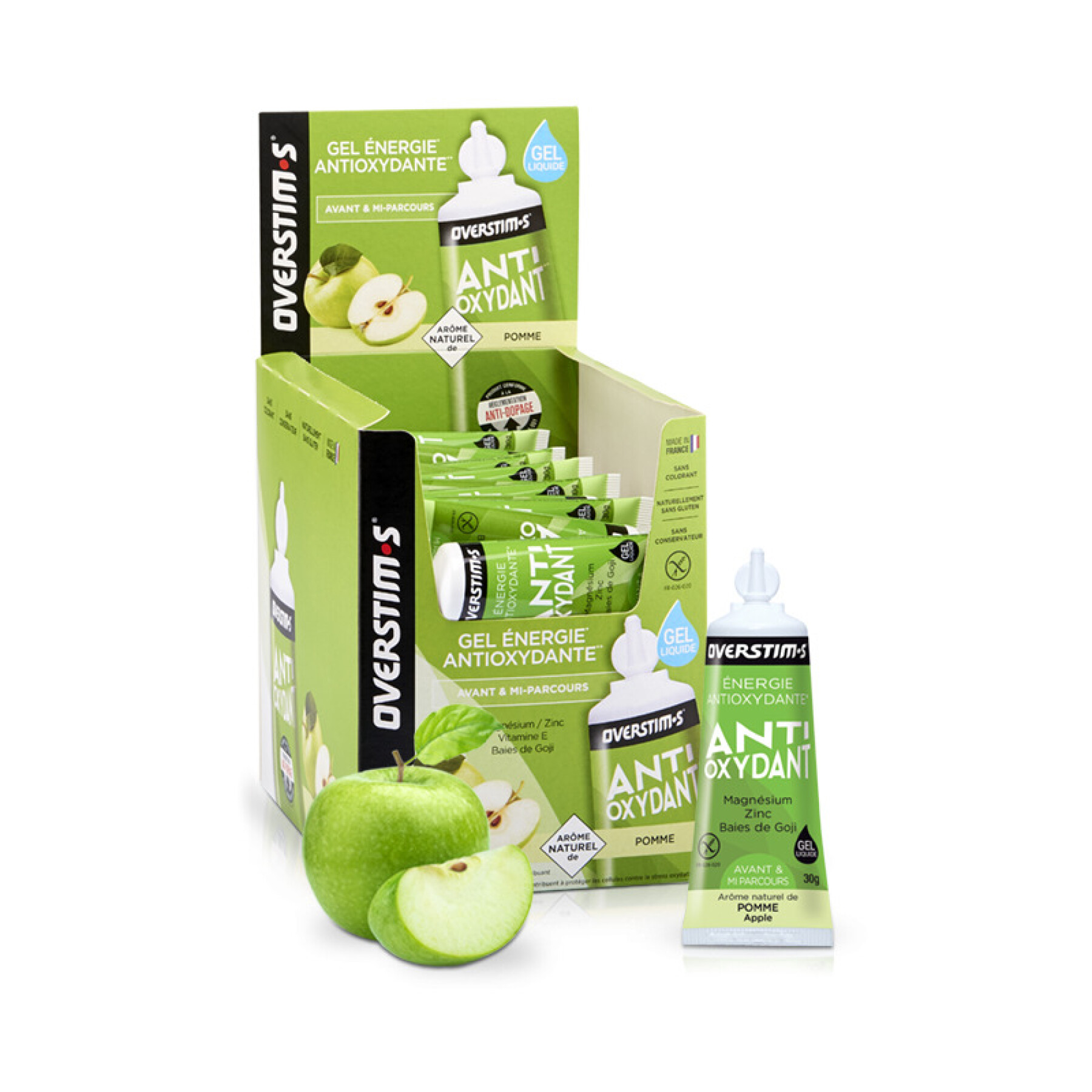 Antioxidantien-Gel mit grünem Apfel Overstim (36 gels)