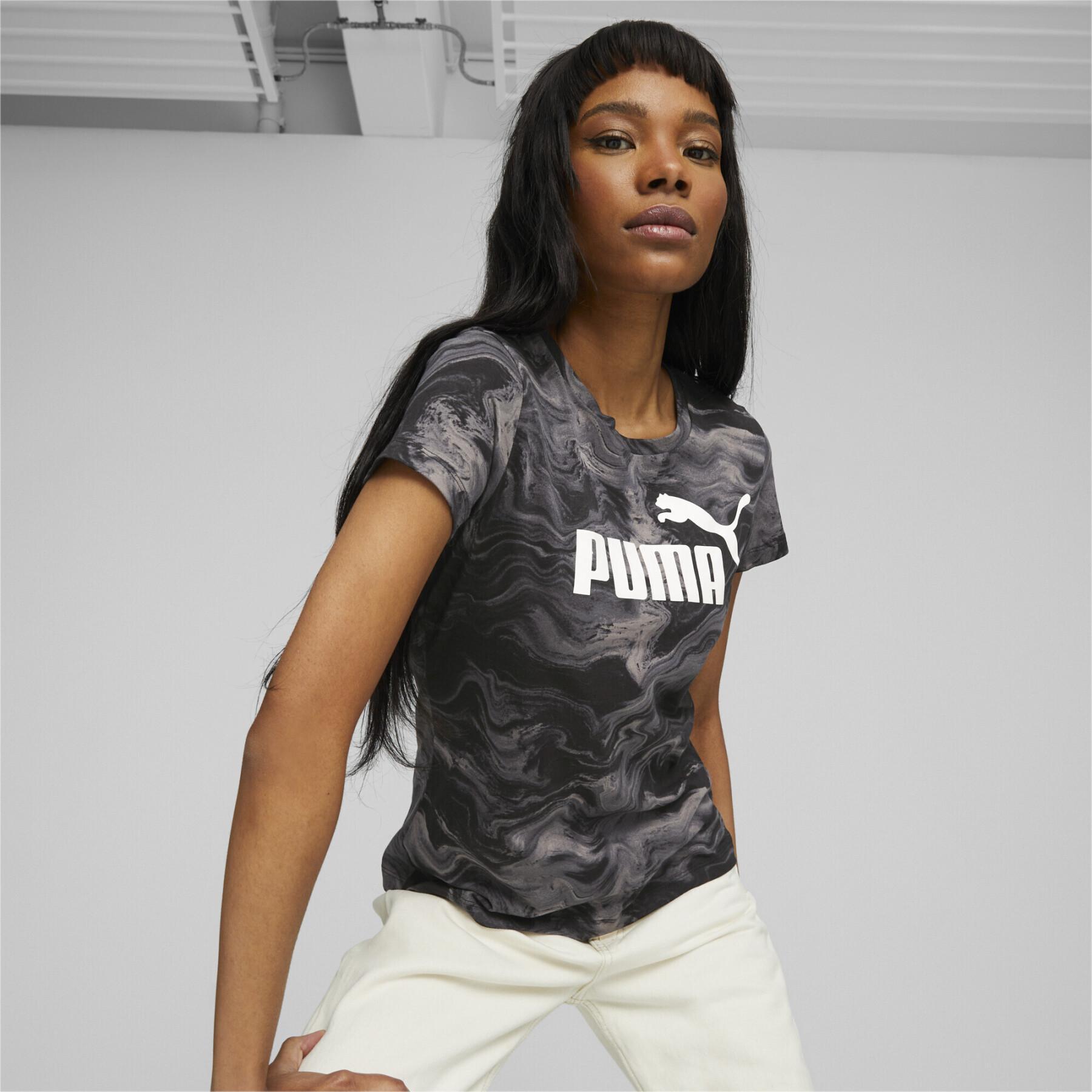 T-Shirt Damen Puma Essential Marbleized AOP