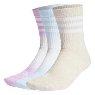 Wadenlange, gepolsterte Socken mit 3 eingetauchten, gefärbten Streifen adidas (x3)